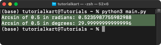 NumPy asin() - Trigonometric Inverse Sine Example